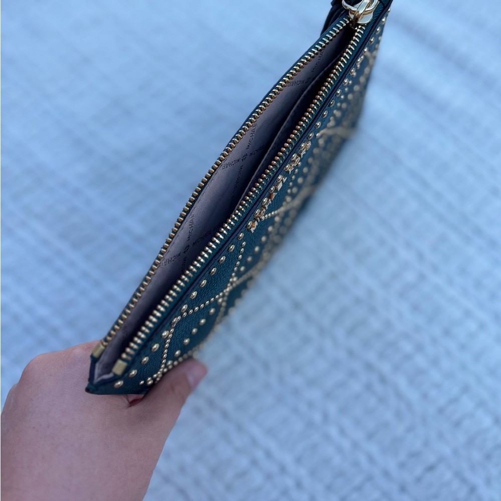 Michael Kors Teal Studded Wristlet - Picture 6 of 9